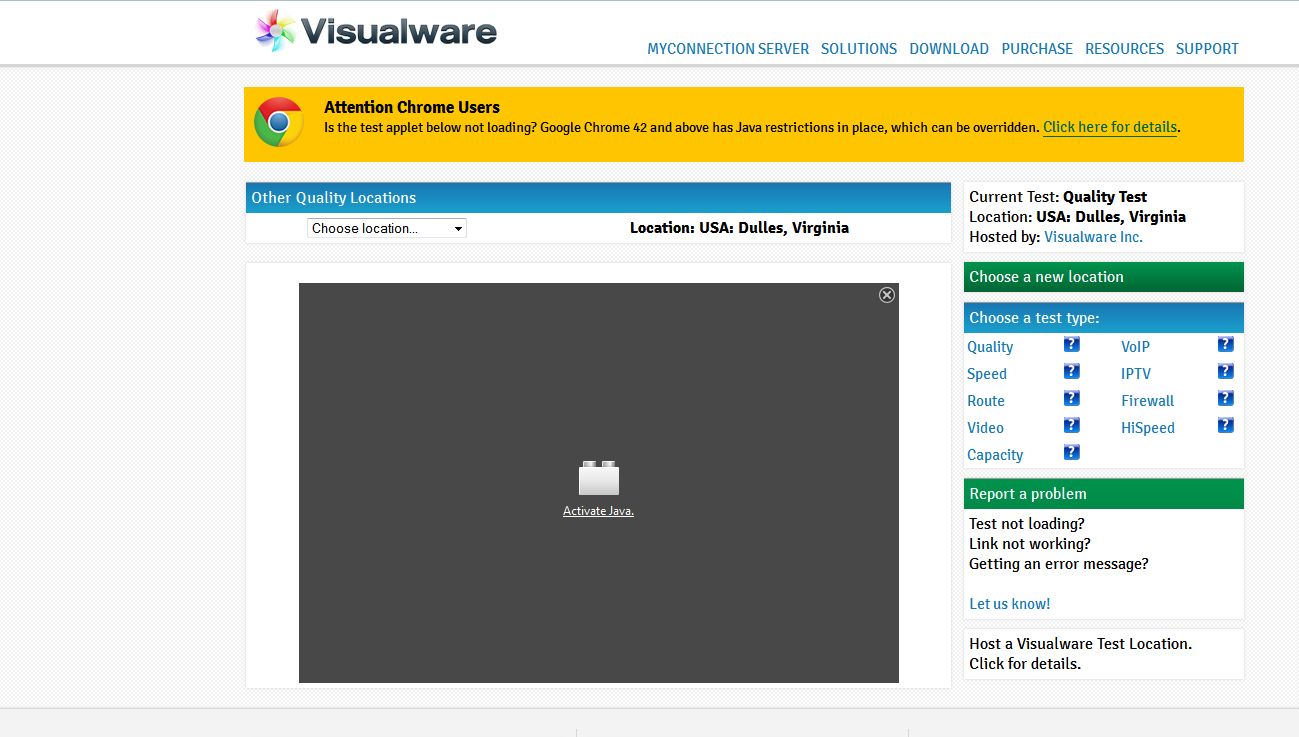 SpeedTest - Activate/Allow Java